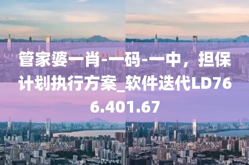 管家婆一肖-一码-一中，担保计划执行方案_软件迭代LD766.401.67