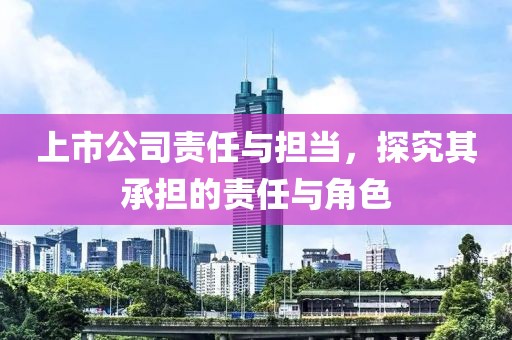 上市公司责任与担当，探究其承担的责任与角色