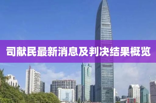 司献民最新消息及判决结果概览