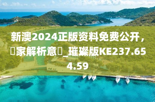 新澳2024正版资料免费公开，專家解析意見_璀璨版KE237.654.59