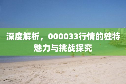 深度解析，000033行情的独特魅力与挑战探究