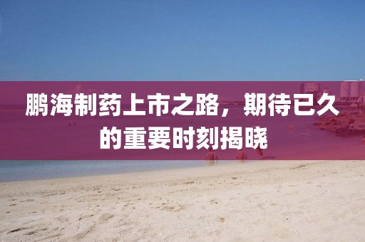 鹏海制药上市之路，期待已久的重要时刻揭晓