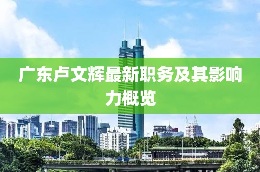 广东卢文辉最新职务及其影响力概览