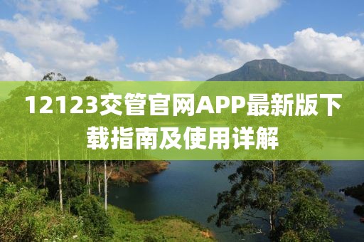 12123交管官网APP最新版下载指南及使用详解