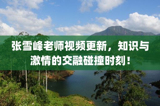 张雪峰老师视频更新，知识与激情的交融碰撞时刻！