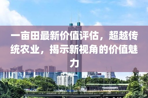 一亩田最新价值评估，超越传统农业，揭示新视角的价值魅力