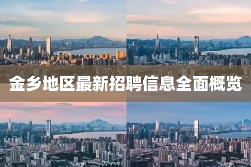 金乡地区最新招聘信息全面概览