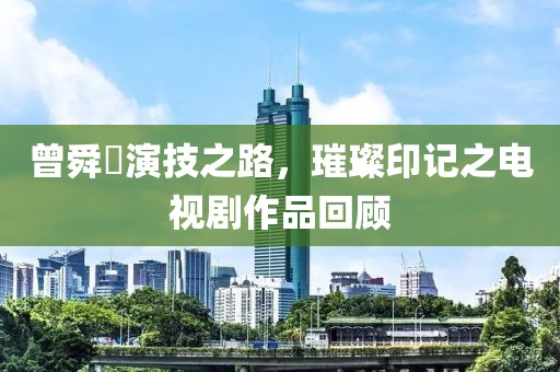 曾舜晞演技之路，璀璨印记之电视剧作品回顾