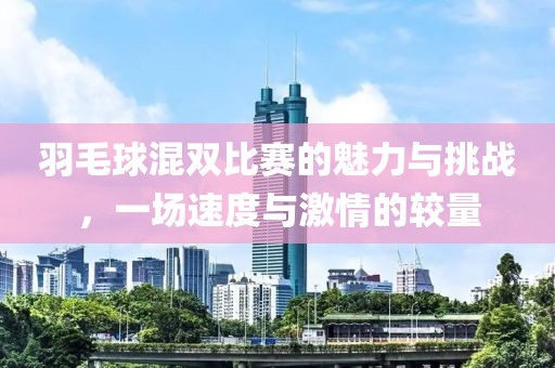 羽毛球混双比赛的魅力与挑战，一场速度与激情的较量