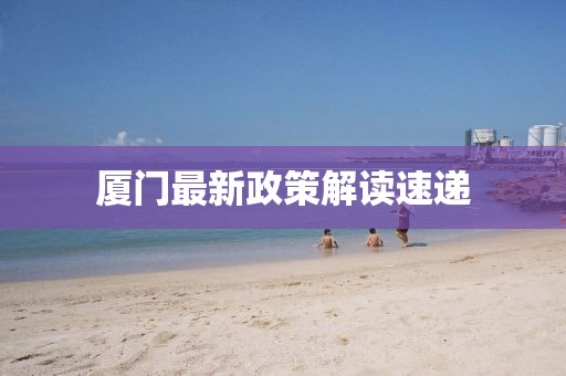 厦门最新政策解读速递