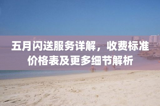 五月闪送服务详解，收费标准价格表及更多细节解析