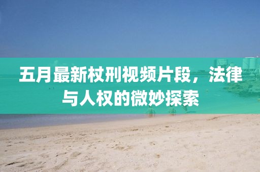 五月最新杖刑视频片段，法律与人权的微妙探索