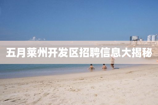 五月莱州开发区招聘信息大揭秘