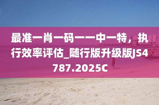 最准一肖一码一一中一特，执行效率评估_随行版升级版JS4787.2025C
