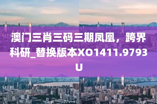 澳门三肖三码三期凤凰，跨界科研_替换版本XO1411.9793U