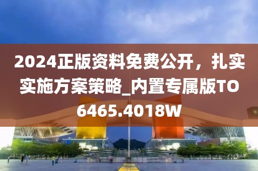 2024正版资料免费公开，扎实实施方案策略_内置专属版TO6465.4018W