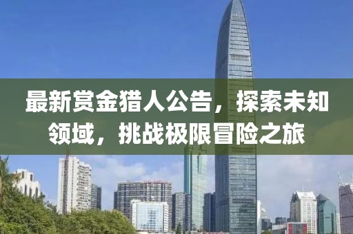 最新赏金猎人公告，探索未知领域，挑战极限冒险之旅
