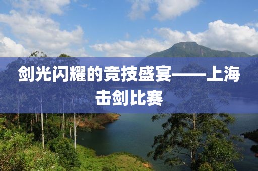 剑光闪耀的竞技盛宴——上海击剑比赛