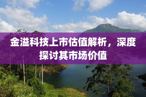金溢科技上市估值解析，深度探讨其市场价值
