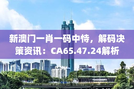 新澳门一肖一码中恃，解码决策资讯：CA65.47.24解析