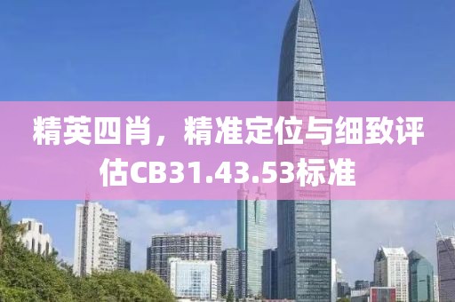 精英四肖，精准定位与细致评估CB31.43.53标准