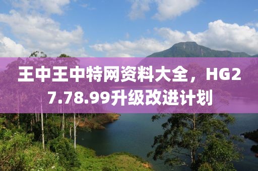 王中王中特网资料大全，HG27.78.99升级改进计划