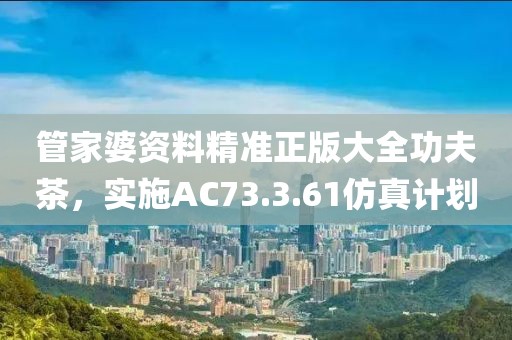 管家婆资料精准正版大全功夫茶，实施AC73.3.61仿真计划