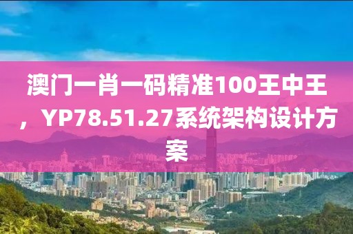 澳门一肖一码精准100王中王，YP78.51.27系统架构设计方案