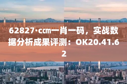 62827·c㎝一肖一码，实战数据分析成果评测：OK20.41.62