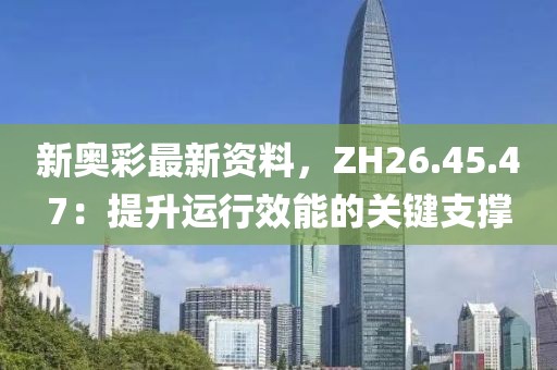 新奥彩最新资料，ZH26.45.47：提升运行效能的关键支撑
